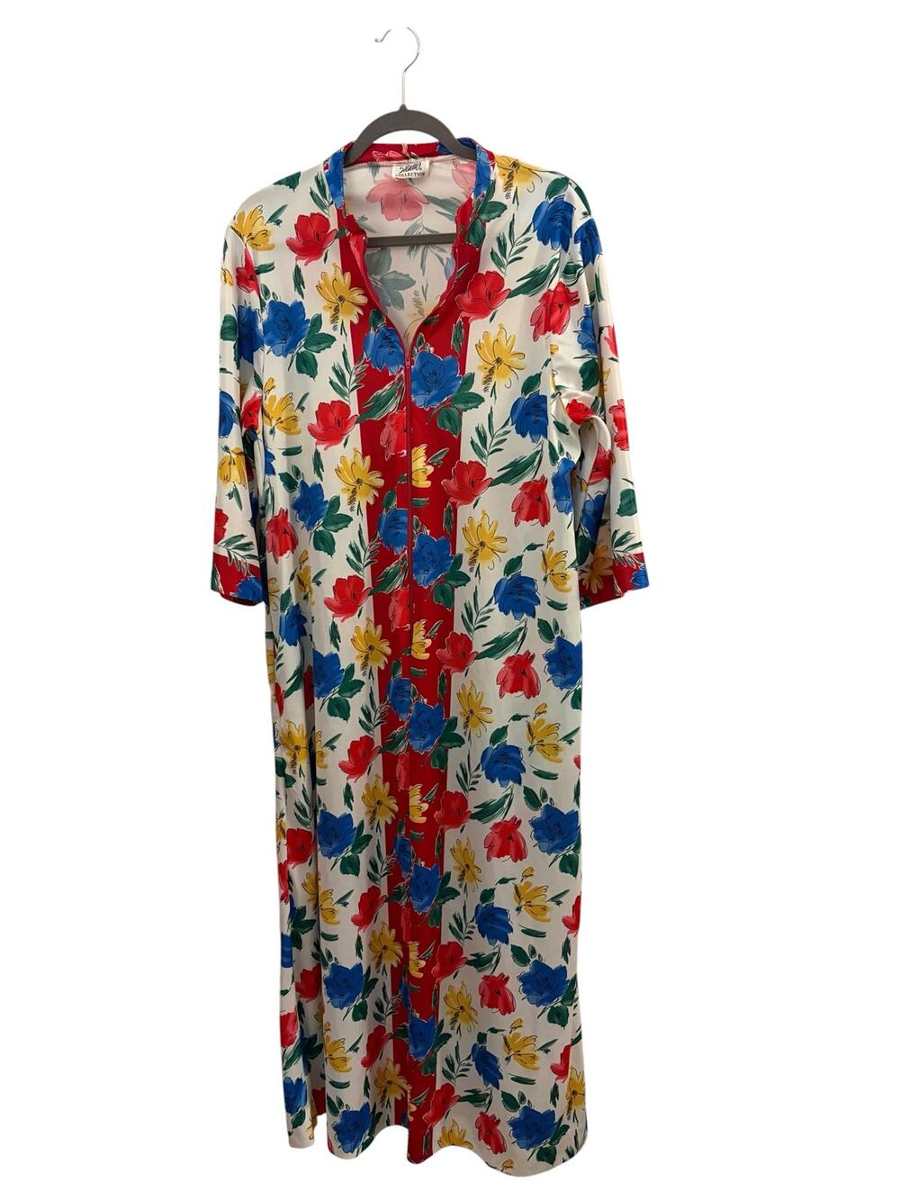 Studio Collection Vintage Kimono Robe Moo Moo Floral cottage Retro House Dress